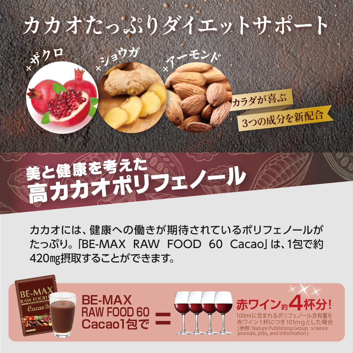 BE-MAX RAW FOOD 60 Cacao（ローフード60カカオ）